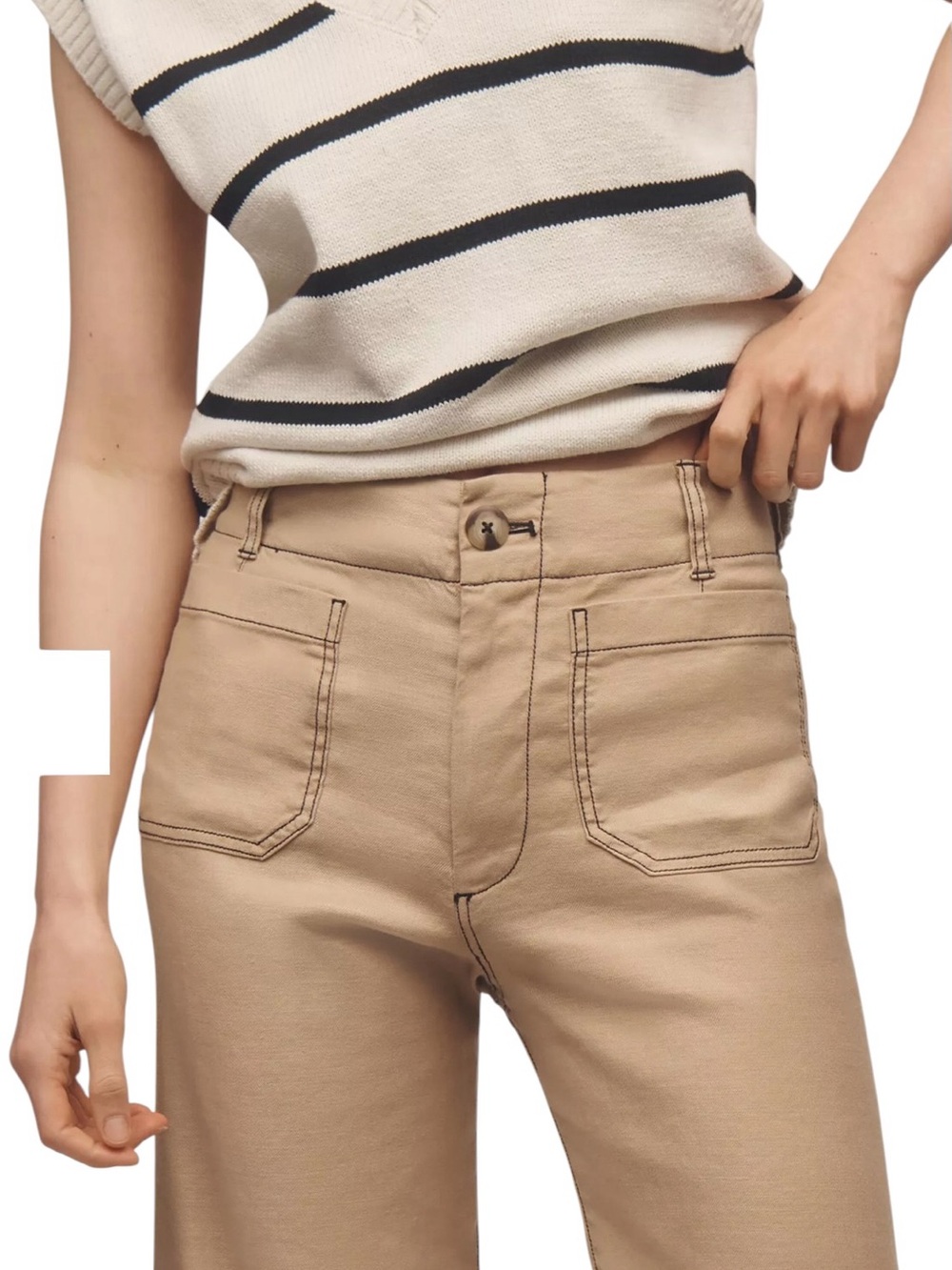 Anthropologie Maeve Colette cropped linen wide-leg pants 25 excellent condition - Picture 2 of 15